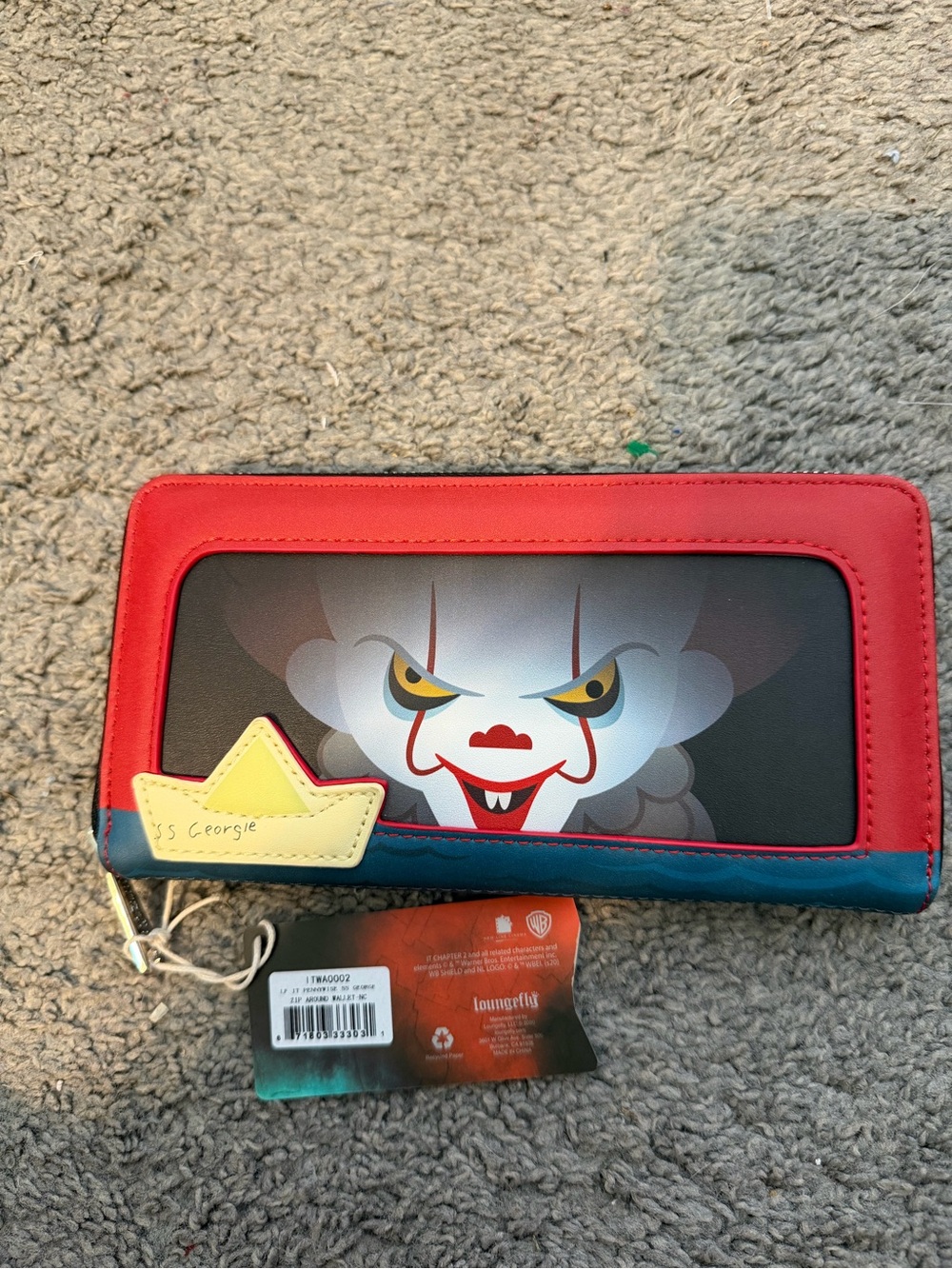 Loungefly Red and Yellow Pennywise Zip Wallet